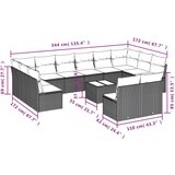  13-dijelni set vrtnih sofa s jastucima poliratan crni | shoptok.hr