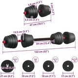  2-u-1 set bućica Crna i crvena 121 x 19 5 x 19 5 cm | shoptok.hr