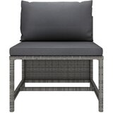 Maison Chic Sekcijski sredinski kavč - Sofa - Kanape z blazinami siv poli ratan, (21727179) Cene