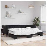 vidaXL Izvlečna dnevna postelja z vzmetnicami črna 90x190 cm | Shoptok.si