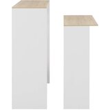  Barski stol s 2 stolne ploče bijelo i boja hrasta 130x40x120 cm | shoptok.hr