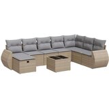 vidaXL 9-dijelni set vrtnih sofa s jastucima bež od poliratana | shoptok.hr