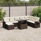  9-dijelni set vrtnih sofa s jastucima poliratan smeđi | shoptok.hr
