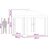 Gazebo 3 x 3 m Smeđa Poliester i čelik 190 gsm | Eponuda.ba