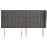  Uzglavlje s ušima tamnosivo 163x23x118/128 cm baršunasto | shoptok.hr