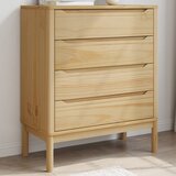 The Living Store Predalnik FLORO 77x35x73 cm voščeno rjava trdna borovina - Predalnik, (21660980) | Shoptok.si