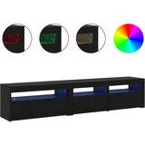 TV Kabinets 2 kom s LED Rasvjetom Crni Hrast Konstruirano Drvo Stalak s LED Rasvjetom - Crni Hrast - 75x35x40 cm - Napravlje | shoptok.hr