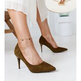Gemre Dark green heels with leather insole Paume | Shoptok.si