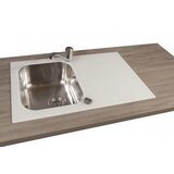 Sink Solution stekleno korito s line 800x500 - bela | Shoptok.si