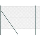 vidaXL Ograda od lančanih linkova s 7 stubova 1.6x10 m pocinčanog čelika zelena | shoptok.hr