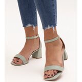 Gemre Light Green Block Heel Sandals Issa | ePonuda.com