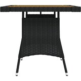  Vrtni stol crni 70x70x72 cm poliratan i masivno bagremovo drvo | shoptok.hr