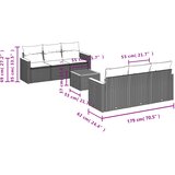  7-dijelni set vrtnih sofa od poliratana s jastucima bež | shoptok.hr