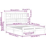 vidaXL krevet s regalom z knjige bez madraca bijeli 140x190cm borovina | shoptok.hr