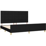  Posteljni okvir z vzglavjem črn 200x200 cm blago, (20794944) | Shoptok.si
