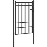  Ogradna vrata BAARLO 100 x 150 cm Metal Crna Može se zaključati | shoptok.hr