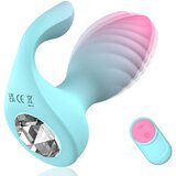 SuperLove Dual Stimulation Vibrating Silicone Anal Gem with Remote Cene