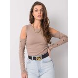 RUE PARIS Blouse-RV-BZ-5099-1.07-dark beige | Shoptok.si