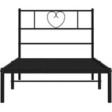  Metalni okvir za krevet s uzglavljem crni 90x190 cm | shoptok.hr