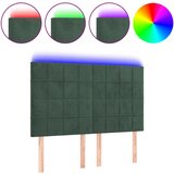 vidaXL LED posteljno vzglavje temno zeleno 144x5x118/128 cm žamet, (20951955) Cene