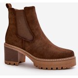 Boto Women's Insulated Heeled Boots Eco Suede Brown Irissinae | Shoptok.si