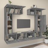  6-dijelni set TV ormarića sivog sonome konstruirano drvo | Eponuda.com