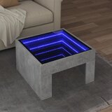 Furnova Klubska mizica z neskončnimi LED betonsko siva 50x50x30 cm, (21912963) | Shoptok.si