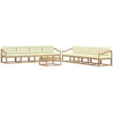  Set vanjskih sofa 9 kom. Bijela i krem Poliester | shoptok.hr