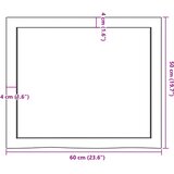  Zidna polica tamnosmeđa 60x50x(2-4) cm od obrađene hrastovine | shoptok.hr