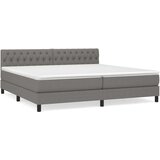  Box spring postelja z vzmetnico temno siva 200x200 cm blago, (20727247) | Shoptok.si