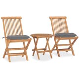  3-dijelni sklopivi vrtni blagovaonski set od masivne tikovine | shoptok.hr