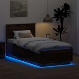  Krevetna konstrukcija s LED trakama Dimljeni hrast 100 x 200 cm | shoptok.hr