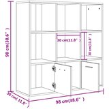  za knjige boja dimljenog hrasta 98 x 30 x 98 cm | shoptok.hr
