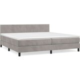  Box spring postelja z vzmetnico svetlo siva 200x200 cm žamet, (20790190) | Shoptok.si