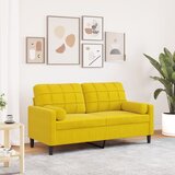 vidaXL Dvosjed s ukrasnim jastucima žuti 140 cm baršunasti | shoptok.hr
