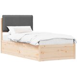  Krevetni okvir s tapiciranim uzglavljem Tamno siva 90 x 200 cm | shoptok.hr