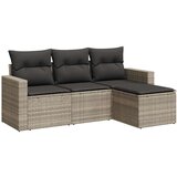  4-dijelni set vrtnih sofa s jastucima svijetlosivi poliratan | shoptok.hr