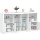 vidaXL Komoda s LED svjetlima bijela 202x37x100 cm | shoptok.hr