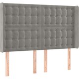  Vzglavje z ušesi svetlo sivo 147x16x118/128 cm žamet, (20793132) | Shoptok.si