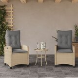 Maison Chic Nastavljivi vrtni stoli - Stol za vrt 2 kosa z blazinami bež poli ratan JS69, (21878868) | Shoptok.si