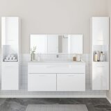 Maison Chic Kopalniški sestavi - Kopalniška garnitura 4-delna visok sijaj bela inženirski les, (21788346) | Shoptok.si