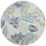 Flair Rugs Zelena/modra okrogla notranja in zunanja preproga ø 160 cm Bella Leaf – | Shoptok.si