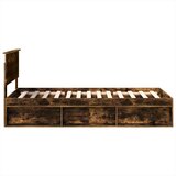  Okvir za krevet s uzglavljem Dimljeni hrast 100 x 200 cm | shoptok.hr