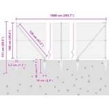 vidaXL Heksagonalna ograja Siva 1x10 m Jeklo, Ograjne stebričke s konico 7 kos Ø32 mm 120 cm Galvanizirano Jeklo | Shoptok.si