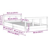  Okvir za dječji krevet bijeli 90 x 200 cm od masivne borovine | shoptok.hr