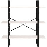 vidaXL knjižna omara 3-nadstropna bela 100x30x105 cm trdna borovina | Shoptok.si