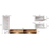 P & B Dnevni Regal Amadeo, Bela, Visoki Sijaj, Led, 4-Delno | Shoptok.si