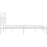  Metalni okvir za krevet s uzglavljem bijeli 135x190 cm | shoptok.hr