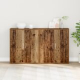 vidaXL Visok predalnik 2 pcs Staro les 60 x 31 x 70 cm Konstruiran les | Shoptok.si