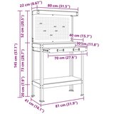  Delovne klopi s predalom Črna 81 x 41 x 145 cm Konstruiran les, (5000110602) | Shoptok.si